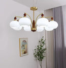 Axyaa Pink White Glass Ball Chandelier for Girl's Room or Kitchen