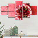 Axyaa 5-Piece Cherries Fruits Canvas Wall Art Poster Painting for Home Decor