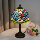 Axyaa Dragonfly Style Stained Glass Table Lamp for Bedroom and Living Room