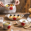 Axya Rose Tableware Set: Amphora, Salad Bowl, Mugs, Plates, Steak, Sushi, Dessert, Fruit Dish
