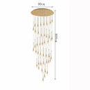Axyaa Crystal Chandelier Stair Pendant Lamp Modern Living Room Interior Lighting