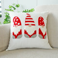 Axyaa Christmas Embroidered Pillow Cover - Canvas Letter Decor Pillowcase