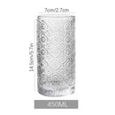 Axyaa Carved Glass Latte Coffee Cup - Ideal for Home, Restaurants, Cafes