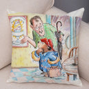 Axyaa Cartoon Bear Cushion Cover - Cute Animal Pillowcase for Sofa and Children's Room
