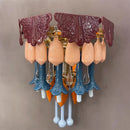 Axyaa Ceramic Chandelier: Vibrant Art Light for Home & Hospitality Decor