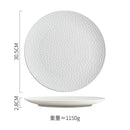 Axyaa Matte Ceramic Steak Pasta Dessert Salad Plate Hammer Pattern Shallow Restaurant Tableware