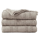 Axyaa Knit Throw Blanket for Bed Couch Sofa Warm Cozy Decorative Plaid Crochet Blanket
