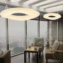 Axyaa Nordic White LED Chandelier: Round Italian Designer Pendant Light for Home Decor