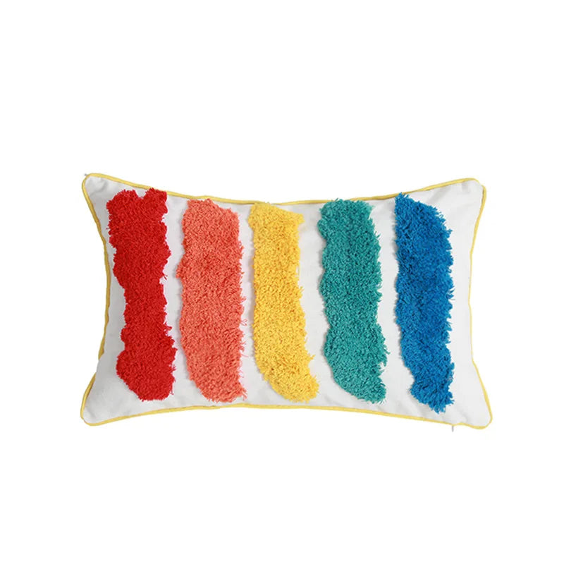 Tufted Rainbow Cushion Cover for Home Decor Axyaa Brand