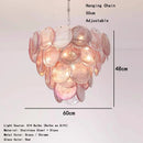 Axyaa Colored Glass Chandelier: Modern Luxury LED Pendant Lamp for Home Lighting