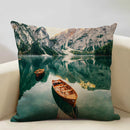 Axyaa Boat Pattern Linen Cushion Cover for Home Sofa Decor