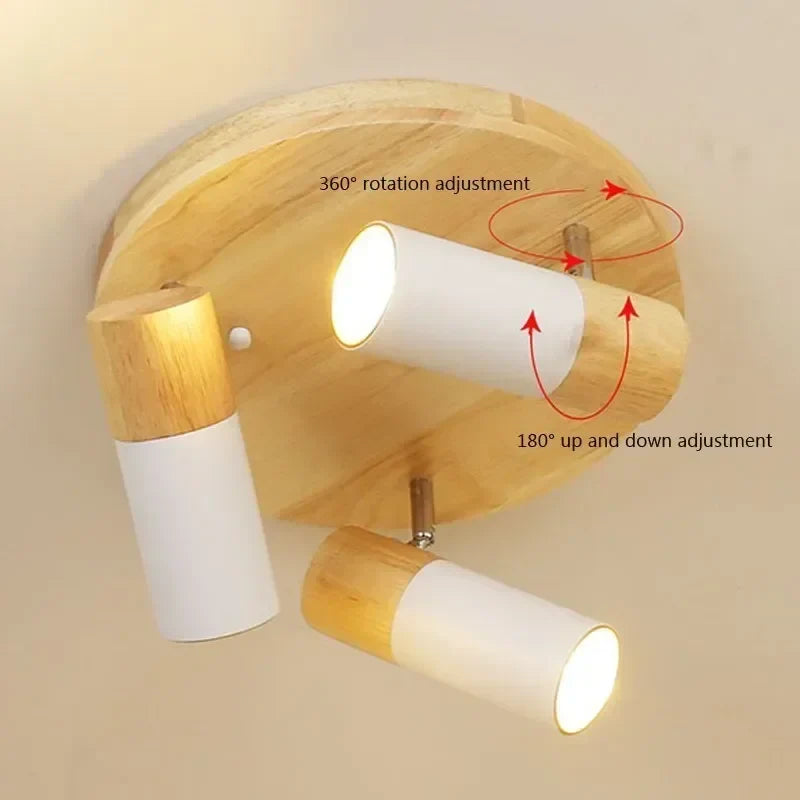 Axyaa Rotatable Wooden Ceiling Light with LED for Bedroom and Living Room