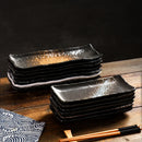 Axyaa Ceramic Sushi Plate, 8" Corner Dessert Plate for Creative Cuisine
