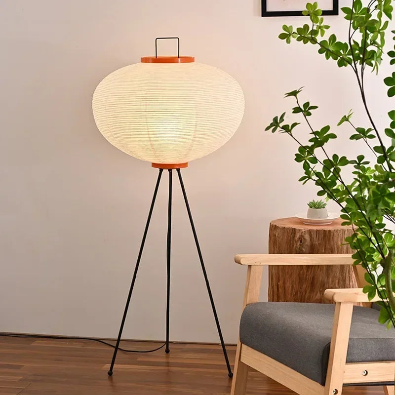 Nordic Retro Handmade Xuan Paper Floor Lamp LED Light for Axyaa Brand
