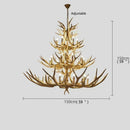 Axyaa Antler Deer Chandelier - Large Resin Hanging Light for Living Room or Loft