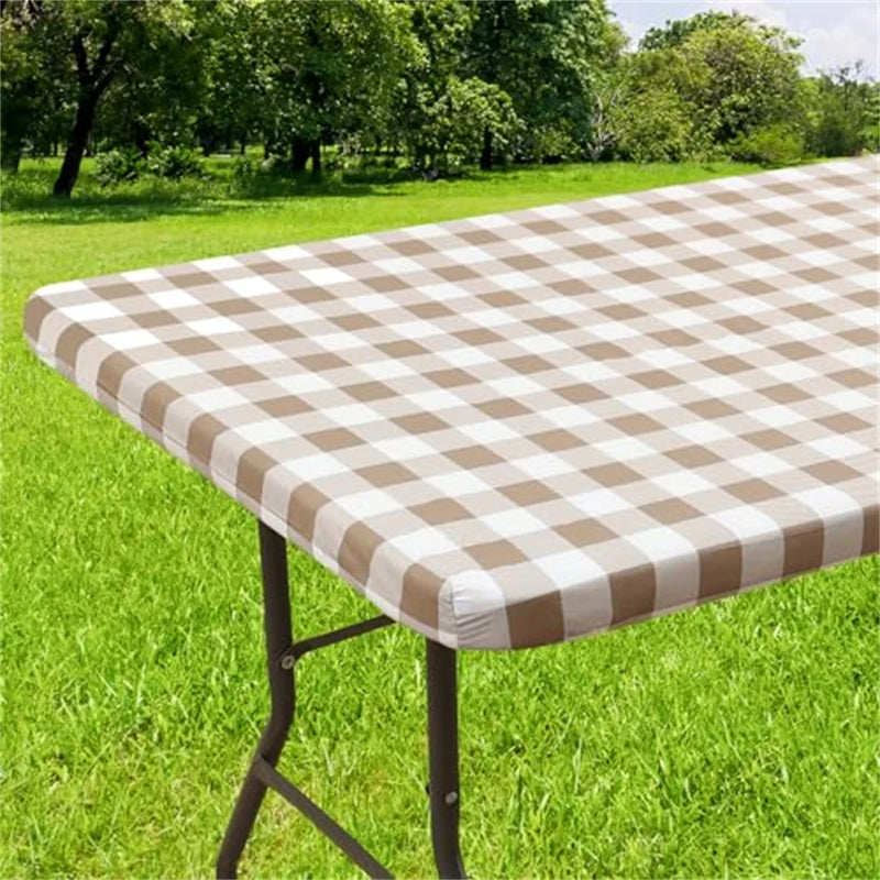 Axyaa Waterproof Elastic Table Cover for Home, Party, Camping - Outdoor Tablecloth