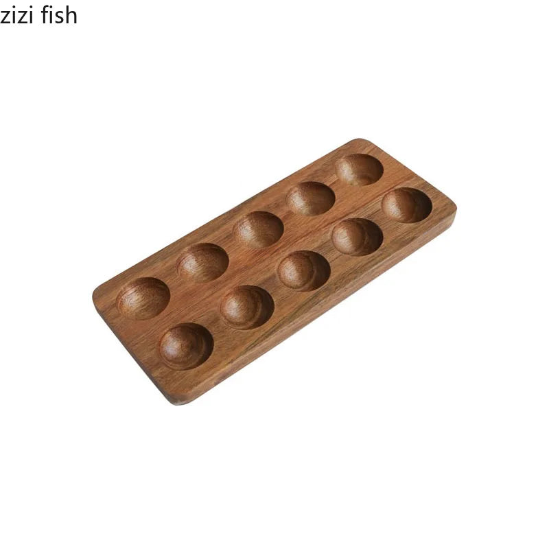 Axya Solid Wood Egg Storage Tray Rack for Kitchen Refrigerator and Home