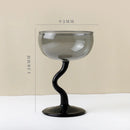 Axyaa 8oz Twisted Stem Champagne Coupes - Set of 1 Piece Glass Stemware