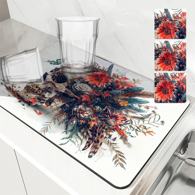 Axyaa Diatom Mud Kitchen Drain Pads - Absorbent Plant Flower Bowls Mat