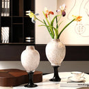 Axyaa Medieval High White Porcelain Glass Vase for Wabi Sabi Style Flower Arrangement
