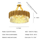 Axyaa Gold E14 Crystal Pendant Lights: Modern Luxe Dining Room LED Chandelier