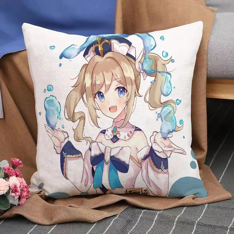 Genshin Impact Anime Pillowcase Cushion Cover 45x45 for Sofa - Axyaa