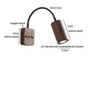 Axyaa Vintage LED Wall Light Round Walnut Wood Black Hose Bedside Lamp