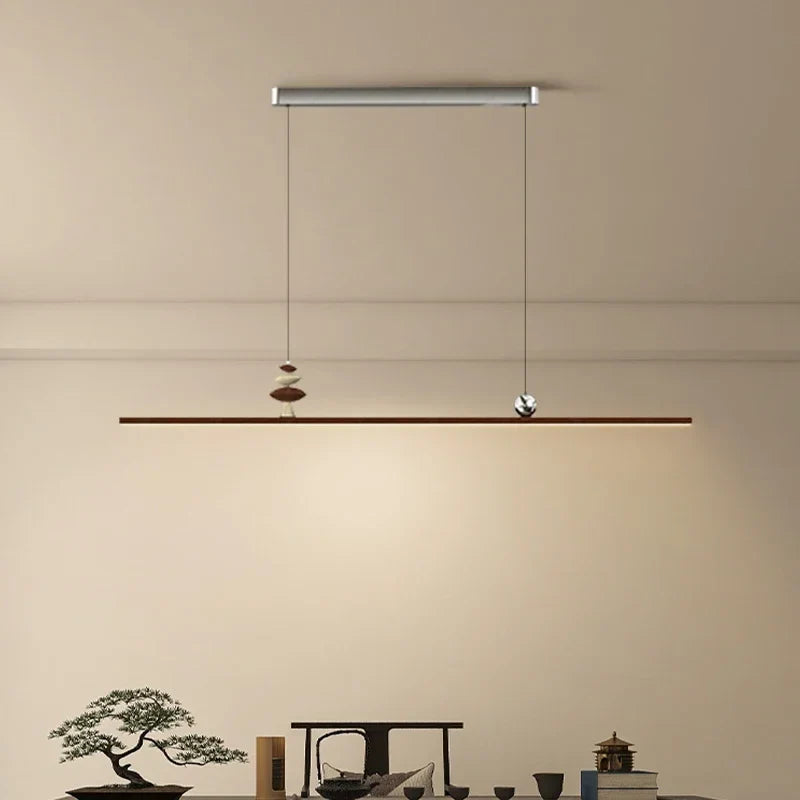 Axyaa Wood Chandelier: Minimalist High-End Pendant Lamp for Living Room
