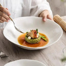 Axyaa Ceramic Plate Set of 4 - Restaurant Tableware for Soup, Salad, Dessert