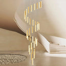 Axyaa Crystal Chandelier Stair Pendant Living Room Lighting Interior Pendant Lights
