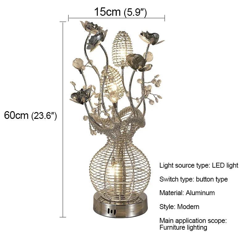 Axyaa Nordic Modern LED Table Lamp - Stylish Artistic Aluminum Wire Desk Light
