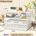 Axyaa 4-Tier Stackable Letter Tray Desk Organizer with Pen Holder