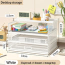 Axyaa 4-Tier Stackable Letter Tray Desk Organizer with Pen Holder
