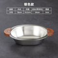 Axyaa Stainless Steel Salad Bowl with Wooden Handle for Children, Outdoor Picnic Tableware