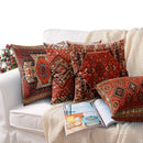 Axyaa Red Moroccan Short Plush Ethnic Style Cushion Cover for Home Decoration