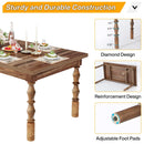 Axyaa 62" Farmhouse Wood Patio Dining Table, Seats 4-6, Indoor/Outdoor Picnic Table