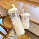 Axyaa 500/800ML Straw Cup, Transparent PP, Portable Ins Style Juice Milk Tea Cup