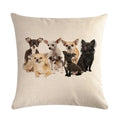Axyaa Pug Pet Dog Pattern Cotton Linen Throw Pillow Cover for Home Decor