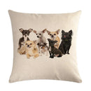 Axyaa Pug Pet Dog Pattern Cotton Linen Throw Pillow Cover for Home Decor