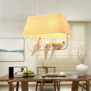 Axyaa Bird Cage Chandelier: Resin Retro Lamp for Dining, Bedroom, Kitchen Island
