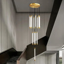 Luxury Home Decor Axyaa LED Chandelier, Round Gold/Black/Silver Lighting Fixture for Staircase & Bedroom