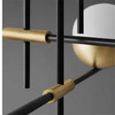 Axyaa Glass Ball Linear Chandelier: Postmodern Style Lighting for Hotel Hall & Kitchen Decor