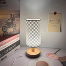 Axyaa Nordic Wood Base USB Lamp with Three-Color LED for Bedroom and Study