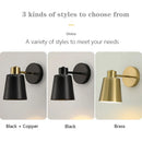Axyaa Adjustable Wall Sconce LED Lamp for Bedroom Study, Vintage Black Brass Fixtures