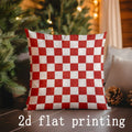 Axyaa Checkered Deer Pillow Cover Set for Home Decor and Seasonal Accents