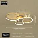 Axyaa Gold Lustre Circles Butterflies LED Ceiling Lamps Modern Round Ring Home Lighting