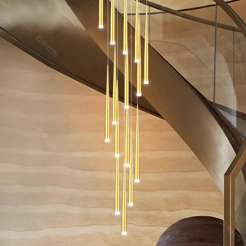 Axyaa Staircase Chandeliers LED Pendant Light Lamps Modern Decor for Living Room
