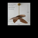 Axyaa Minimalist Walnut LED Pendant Chandelier
