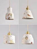 Axyaa Terrazzo Chandelier Lamp - Retro Nordic Bedroom Coffee Shop Pendant Light
