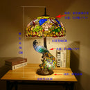 Axyaa Peacock Art Tiffany Table Lamp for Living Room Decor